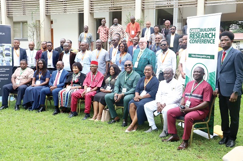 Some of the participants in the Green Building Research for Science, Technology and Innovation for Sustainable Human Settlement conference in Accra. Picture: SAMUEL TEI ADANO