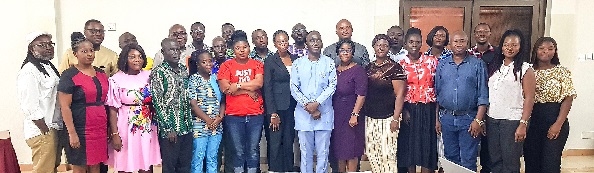 Some officials of SEND Ghana, with participants after the national dialogue.