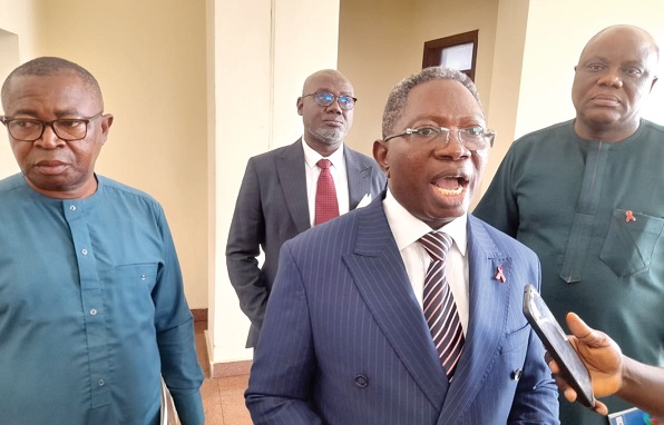 Dr Kyeremeh Atuahene, Director-General,  Ghana AIDS Commission, addressing the media