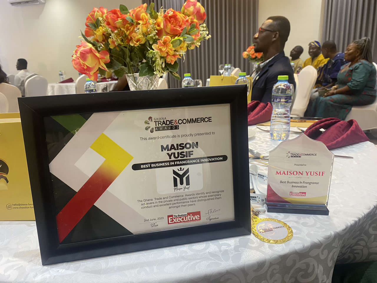 Maison Yusif Wins the 2023 Best Business in Fragrance Award in Accra.