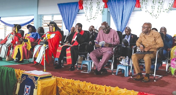 Dr Yayra Dzakadzie (arrowed), Director of Tertiary Education at the Ministry of Education, and other officials at the function