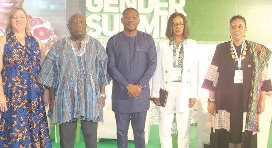 Kwaku Afriyie (2nd from left), Minister of Environment, Science, Technology and Innovation, and Herbert Krapa (middle), Deputy Minister of Energy, with Monka Sandra (right), Director, ECOWAS Gender Development Centre. With them are Kathleen Flynn-Dapaah (left), Director of Development, Head of Cooperation, High Commission of Canada, Ghana, and Awa Thiaka Dieng (2nd from right), Gender and Equity Unit, Ministry of Energy and Petroleum, Senegal. Picture: ESTHER ADJORKOR ADJEI 