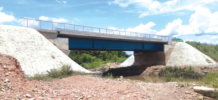 One of the steel bridges being fixed