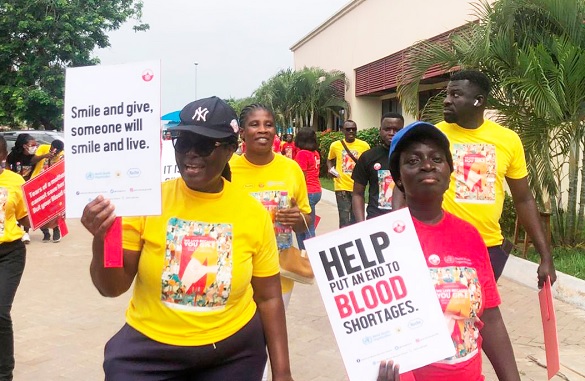 Some participants in the health walk