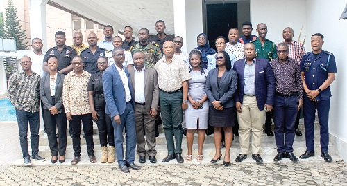  Prof. Benjamin Kofi Nyarko (6th from right) of the University of Cape Coast with some of the participants. Picture: ERNEST KODZI