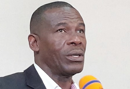 Dr Winfred Nelson (inset), Acting Director, Development Coordination Division of the NDPC, addressing participants in the 12th International Applied Research and Innovation Conference/Fair