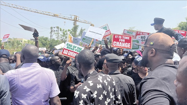 Nigeria's opposition leader, Abubakar Atiku, led his supporters in protest against the result of the February 25 presidential election