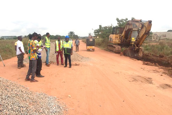 The Komenda Junction-Komenda road is under construction