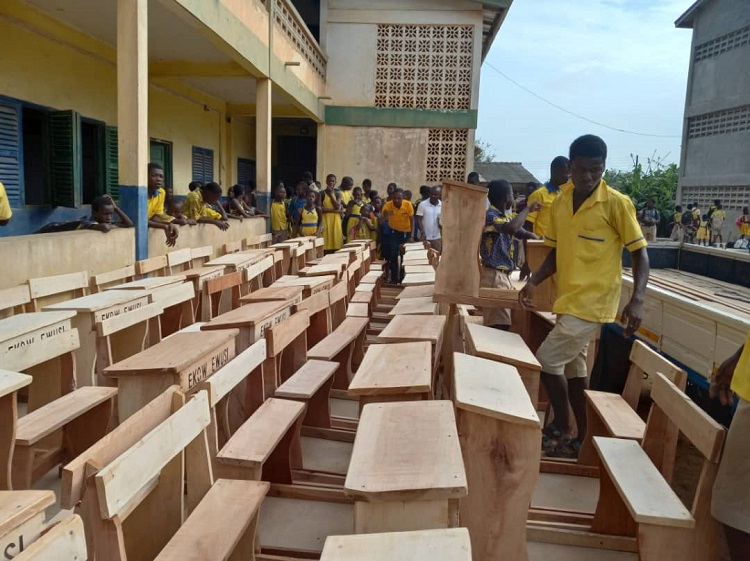 Philanthropist donates desks to Cape Coast schools