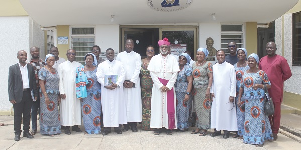 • The Most Rev. Charles Gabriel Palmer-Buckle (8th from right), the Metropolitan Archbishop of Cape Coast and Episcopal Promoter of the Laudato Si Action Programme, with some dignitaries and participants. Picture: ERNEST KODZI