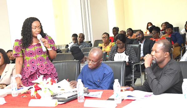 Dr Shirley Owusu-Ofori, CEO of the National Blood Service, addressing the opening session of the service’s 2022 Annual Performance Review. Picture: EBOW HANSON