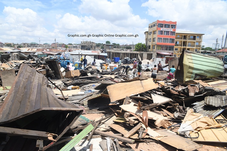 •  Some of the structures demolished near the National Mosque in Accra