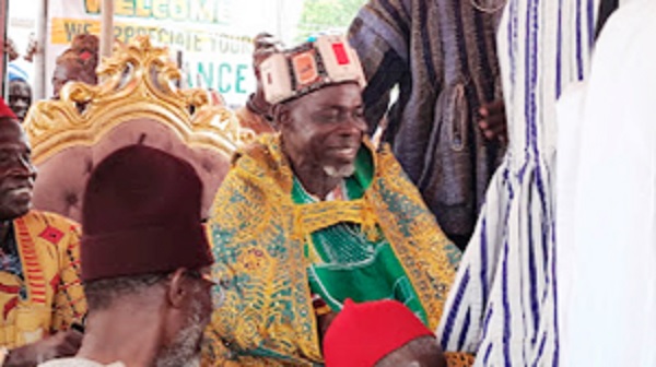 •  Yagbonwura Bi-Kunuto Jewu Soale I, the new Overlord of the Gonja Kingdom, at the coronation ceremony at  Damongo in the Savanna Region