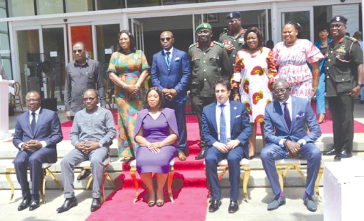 • Shirley Ayorkor Botchwey (seated middle) with other dignitaries after the ceremony