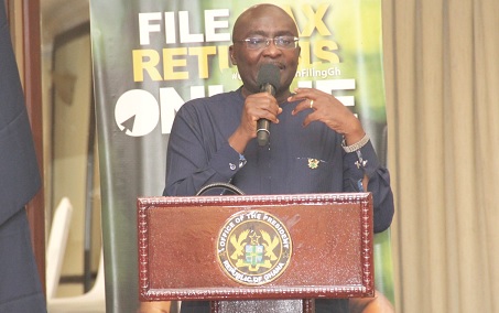 •Dr Mahamudu Bawumia launching the tools in Accra yesterday