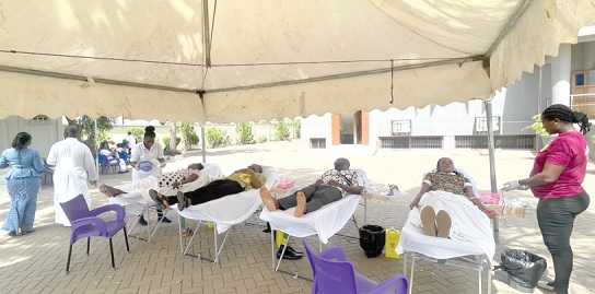 • Some of the donors donating blood
