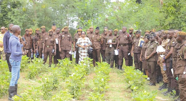 • Some prisons officers and men in a practical session during the training