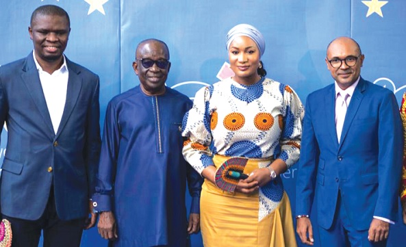 Mustapha Ussif, Minister of Youth and Sports; Albert Kan-Dapaah, Minister of National Security; Samira Bawumia, wife of the Vice-President, and  Irchad Razaaly, EU Ambassador to Ghana
