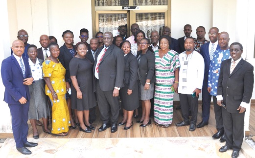 Justice Dennis Adjei, Justice of the Appeal Court (5th from left, front row) and participants