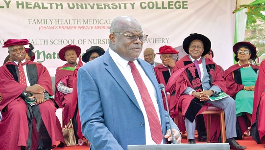 Professor Ernest Aryeetey, a former Vice-Chancellor of the University of Ghana, speaking at the ceremony