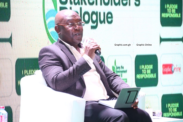 Prof. Richard Amankwah, Vice-Chancellor, University of Mines and Technology, speaking at the Natural Resources Stakeholders Dialogue