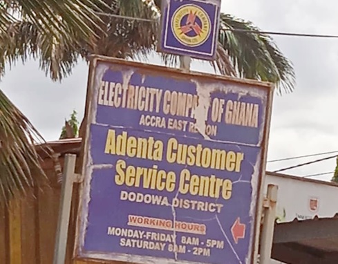 A signpost to the offices of the ECG