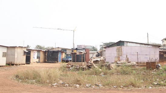 Some of the makeshift structures being occupied by squatters. PICTURE: MAXWELL OCLOO