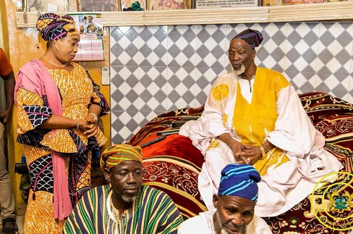 Lariba Zuweira Abudu, Minister of Gender, Children and Social Protection interacting with Ya-Na at the Gbewaa Palace