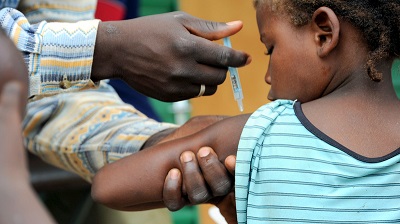 A child being vaccinated 