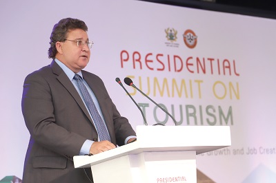  Pierre Laporte, Country Director of the World Bank, giving a solidarity message at the summit
