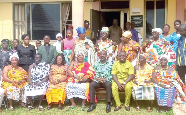 Kojo Oppong Nkrumah (seated middle), Minister of Information, together with some dignitaries who graced the occasion