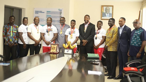 NHIA CEO Dr. Okoe Boye congratulates Ghana Armwrestling on Africa Championship triumph