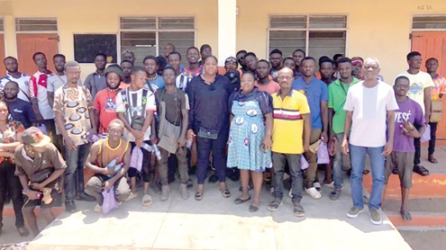 The artisans from Ajumako-Enyan-Essiam together with facilitators after the sensitisation workshop on responsible reproductive sexual lifestyles