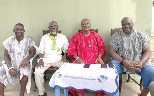 Nii Adote Din Barima I, (2nd from right)), Mpoasei Mantse, with some of his elders at the press conference