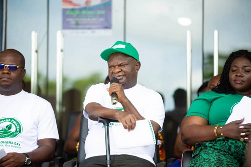 Katakyie Kwasi Bumangama addressing the occasion before the tree planting