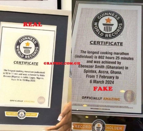 That is not our certificate - Guinness World Records says Chef Smith's certificate is forged
