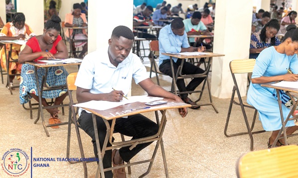 Graduate teachers writing the 2023 Ghana Teacher Licensure Examination II