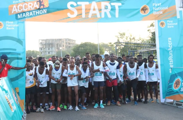 Hundreds turn up for maiden First National Bank Accra Marathon. PHOTOS: by Elvis Nii Noi Dowuona