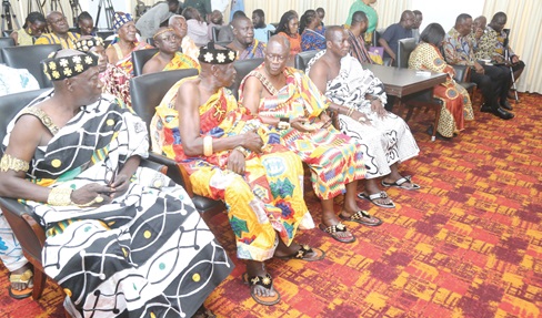 A delegation from the Oti Regional House of Chiefs at the Jubilee House. Pictures: SAMUEL TEI ADANO