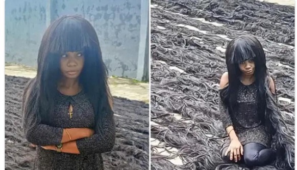 Nigerian woman  sets new Guinness World Record for longest handmade wig