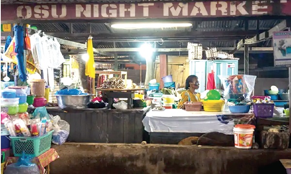 The Osu Night Market where traders sell their wares through the night is an example of the 24-hour economy