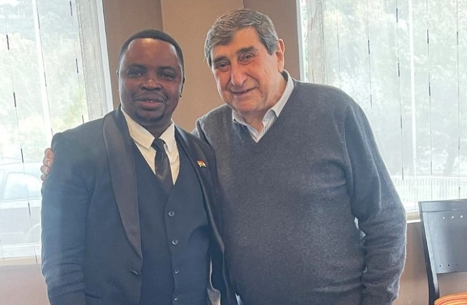 Mr Tetteh and Deportivo La Coruna president