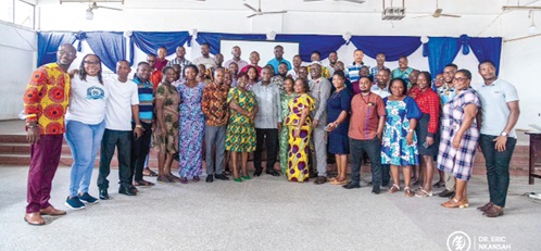 Dr Eric Nkansah (arrowed) with the teachers after the workshop