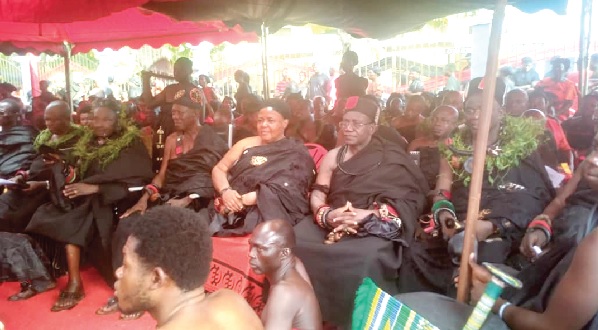 Some of the chiefs at the funeral of late Daasebre Amankona Diawuo II, Berekumhene, at Berekum in the Bono Region