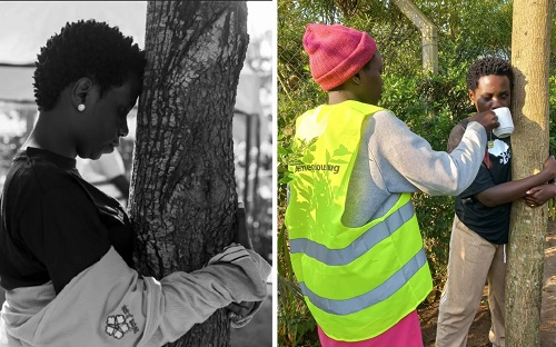 Ugandan climate activist aims for "Longest Tree Hug" world record