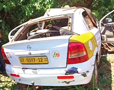 One of the vehicles involved in the accident 