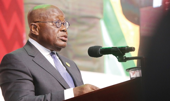 President Akufo-Addo delivering the keynote address at the Commonwealth Parliamentary Conference in Accra. Picture: SAMUEL TEI ADANO