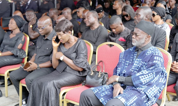 Paa Kwesi Nduom (right), former flag bearer of the Progressive People Party, at the one-week celebration of the late former First  Lady, Theresa Kufuor