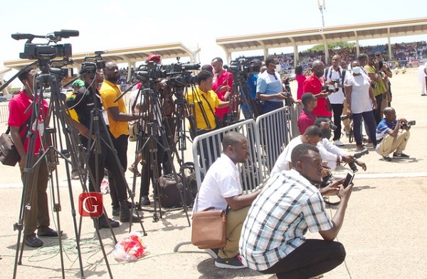 Some media personnel providing coverage at an event