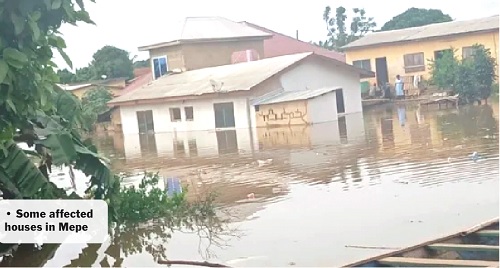 Some affected houses in Mepe  